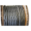 Steel cable of plaited configuration in coil