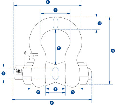 Straightpoint Shackle Loadcell specifications diagram Straightpoint Shackle Loadcell specifications diagram