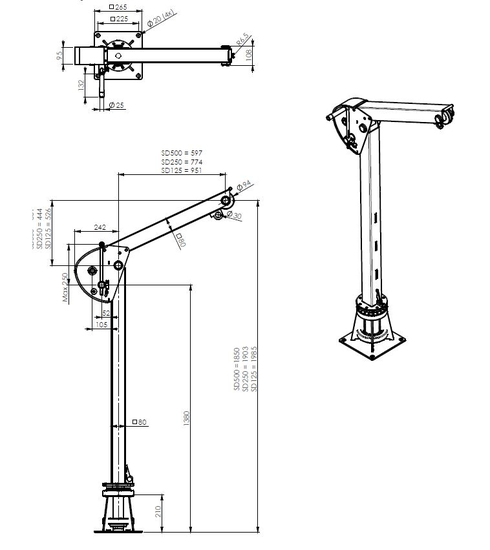 Portable Swivel Davit drawing