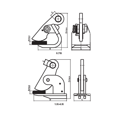 Horizontal Plate Clamps GLG Diagram of the Global Lifting Group's Horizontal Plate Clamps