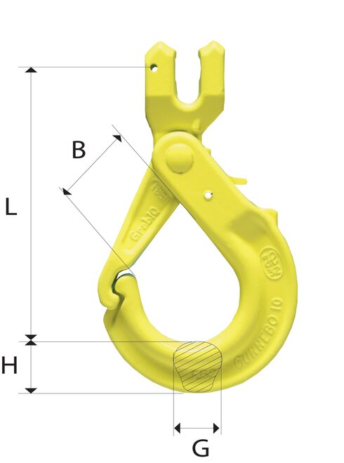 Grade 10 Gunnebo Safety Hook GBK specifications and measurements Grade 10 Gunnebo Safety Hook GBK specifications and measurements