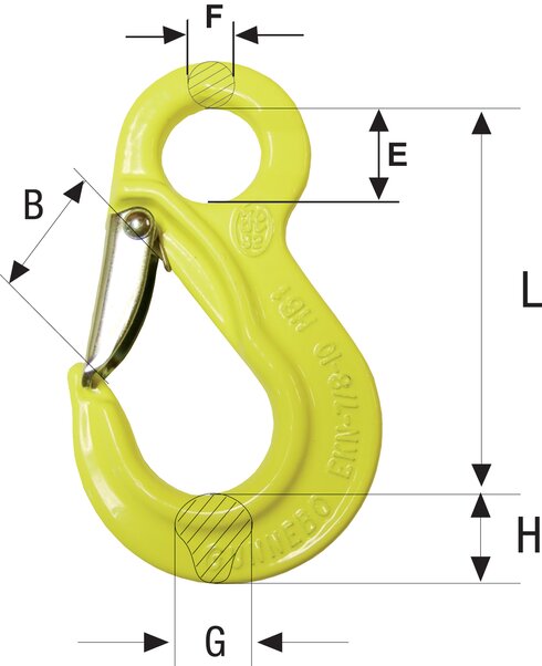 Gunnebo Sling Hook EKN with Latch specifications Gunnebo Sling Hook EKN with Latch specifications
