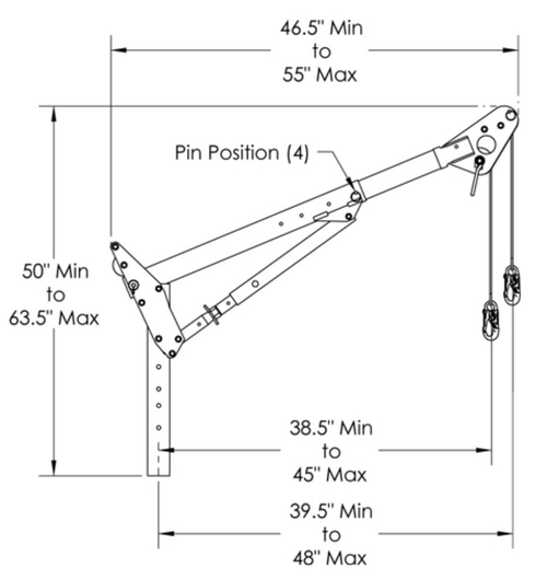 Two-Piece Adjustable Upper Mast Honeywell DuraHoist™ drawing Two-Piece Adjustable Upper Mast Honeywell DuraHoist™ drawing
