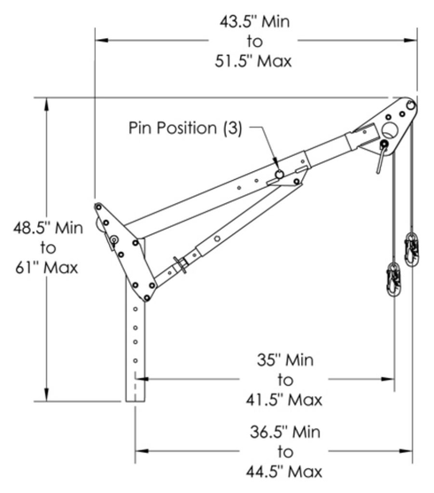 Two-Piece Adjustable Upper Mast Honeywell DuraHoist™ drawing Two-Piece Adjustable Upper Mast Honeywell DuraHoist™ drawing