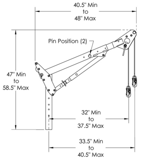 Two-Piece Adjustable Upper Mast Honeywell DuraHoist™ drawing Two-Piece Adjustable Upper Mast Honeywell DuraHoist™ drawing