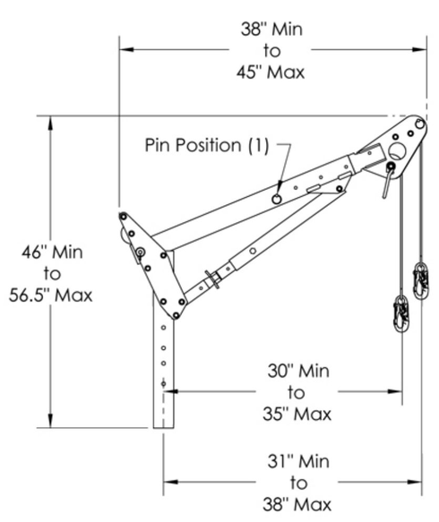 Two-Piece Adjustable Upper Mast Honeywell DuraHoist™ drawing Two-Piece Adjustable Upper Mast Honeywell DuraHoist™ drawing