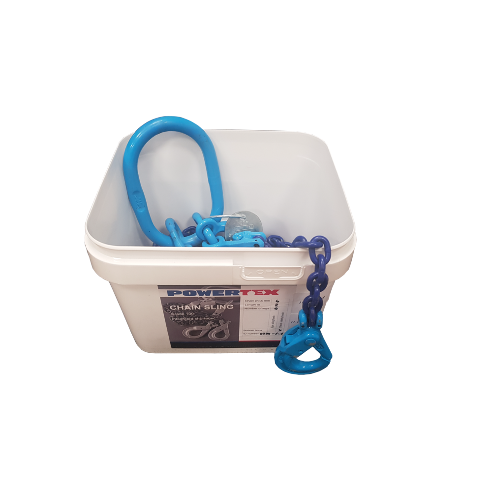 2-leg Powertex chain sling in bucket 2-leg Powertex chain sling in bucket