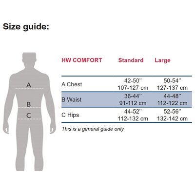 POWERTEX HW COMFORT r-PET safety harness size guide POWERTEX HW COMFORT r-PET safety harness size guide
