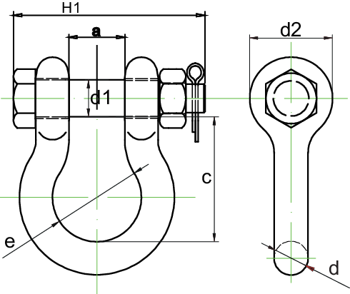 POWERTEX PBSP shackle measurements POWERTEX PBSP shackle measurements
