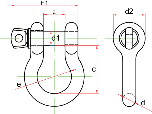 Bow Shackle drawing Bow Shackle drawing
