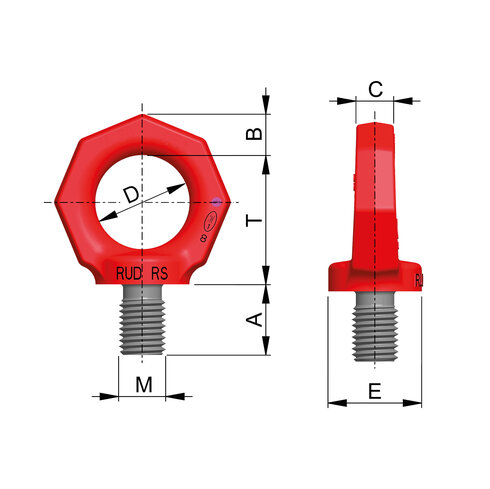 RUD Lifting Eye Bolt RS-M measurements and specifications RUD Lifting Eye Bolt RS-M measurements and specifications