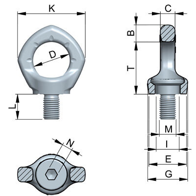 Eye Bolt RUD INOX-STAR Metric Thread blueprint Eye Bolt RUD INOX-STAR Metric Thread blueprint