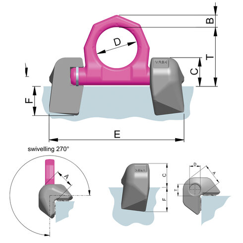 Weld-on Lifting Device RUD VRBK-FIX specifications and measurements Weld-on Lifting Device RUD VRBK-FIX specifications and measurements
