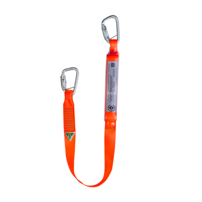 Single webbing lanyard with snap hooks Single webbing lanyard with snap hooks