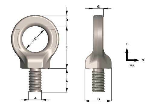 Eyebolt Townley Grade 8 measurements and specifications Eyebolt Townley Grade 8 measurements and specifications