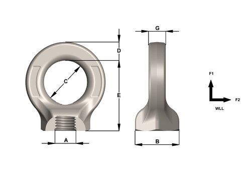 Eyenut Townley Grade 8 The eyenut Townley Grade 8 with increased load rating in the axial direction