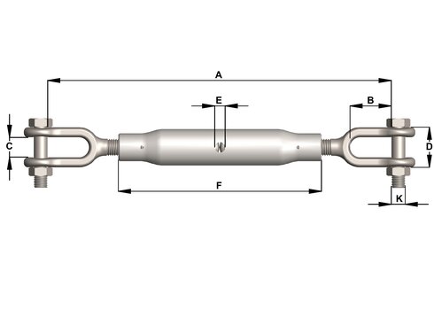 Rigging Screw Townley Clevis-Clevis specifications