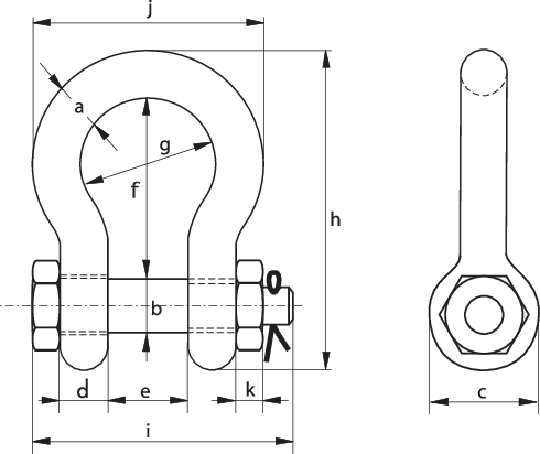 Super Shackle Green Pin® G-5263 specifications drawing Super Shackle Green Pin® G-5263 specifications drawing
