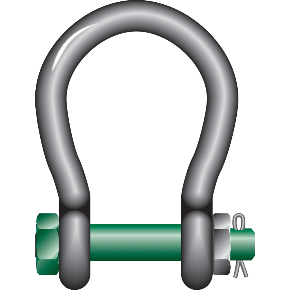 Wide Mouth Shackle G-4263 Bow Shackle BN Green Pin BigMouth® G-4263