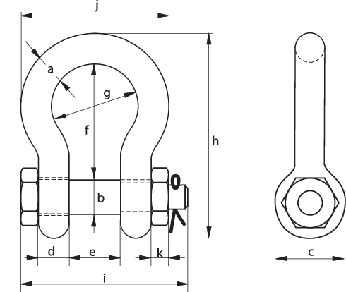 Van Beest Bow Shackles with Safety Bolt G-4163 drawing Van Beest Bow Shackles with Safety Bolt G-4163 drawing