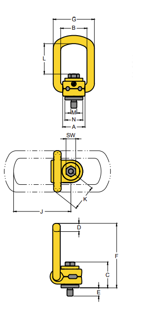Yoke Lifting Point 8-211 diagram Diagram of the Yoke Lifting Point 8-211 for lifting and rigging operations