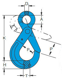 Grade 10 Yoke Eye Self Locking Hook X-025 specifications Grade 10 Yoke Eye Self Locking Hook X-025 specifications