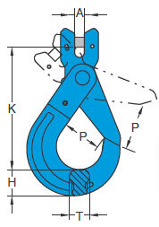 Yoke Clevis Self Locking Hook X-026 Grade 10 measurements Yoke Clevis Self Locking Hook X-026 Grade 10 measurements