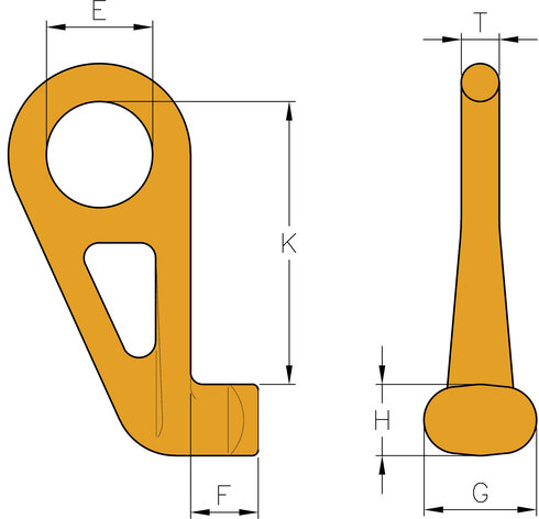 Yoke Eye Container Hook 8-067 measurements