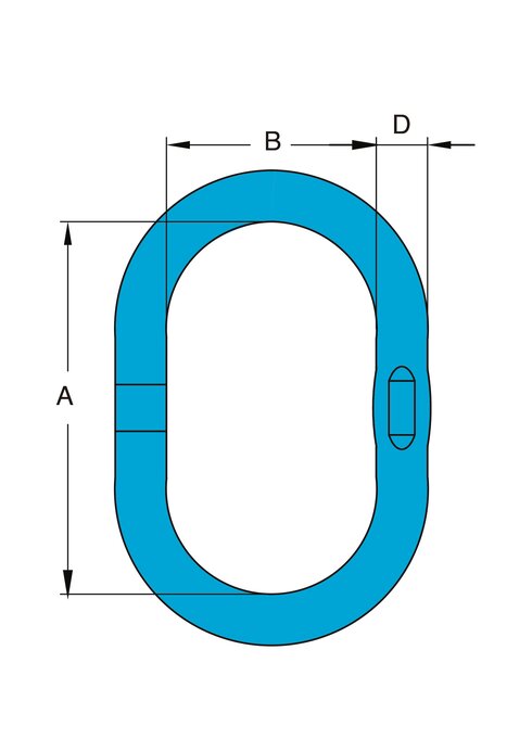 YOKE Enlarged Welded Masterlink X-001 drawing