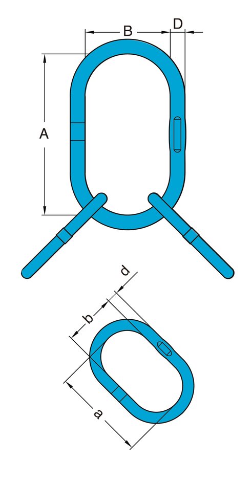 Enlarged Welded Master Link Assembly X-007 YOKE drawing Enlarged Welded Master Link Assembly X-007 YOKE drawing