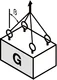 This is a force form diagram of a 3-4 limb anchorage system on a rectangular object. The load direction falls between 0-60&deg;. The object is labelled with a G.